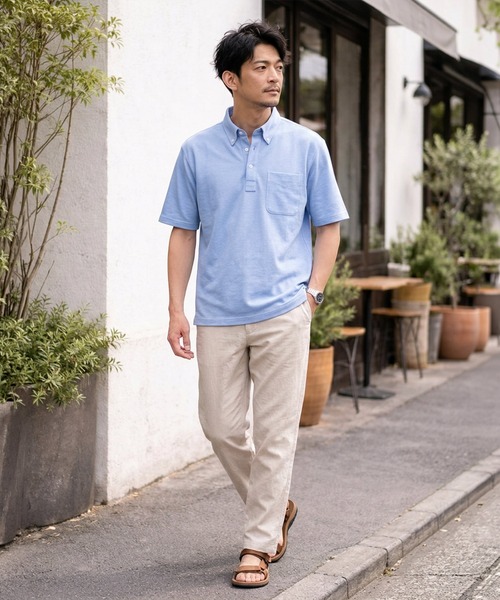 TETE HOMME（テットオム）の「【WEB限定】吸水速乾 ドライ ストレッチポロシャツ（ポロシャツ・メンズ・ネイビー/ホワイト/ブルー・MEDIUM/X-LARGE/LARGE）」の18枚目の写真