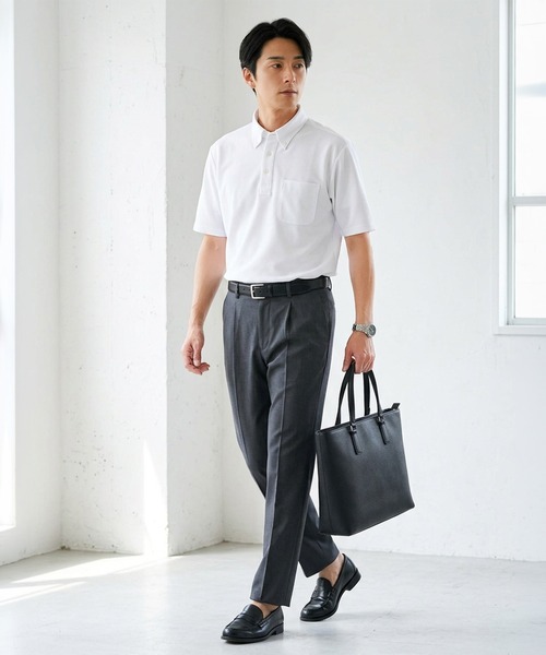 TETE HOMME（テットオム）の「【WEB限定】吸水速乾 ドライ ストレッチポロシャツ（ポロシャツ・メンズ・ネイビー/ホワイト/ブルー・MEDIUM/X-LARGE/LARGE）」の16枚目の写真