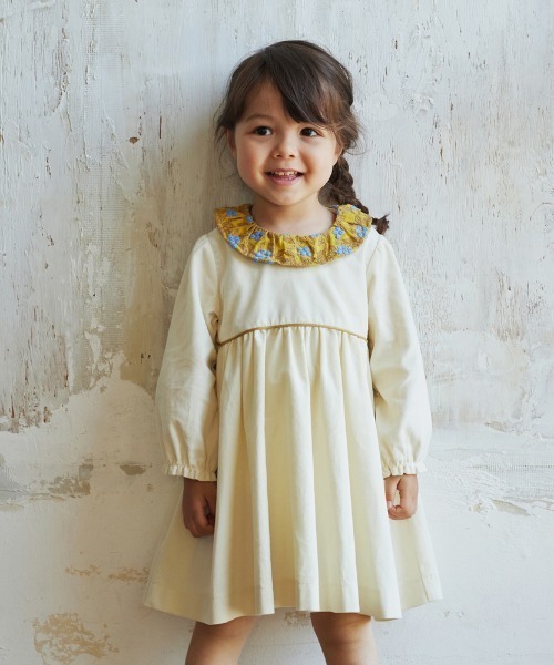 【セール】【Hoppetta】ベリー刺繍襟コーデュロイドレス 80cm・90cm・100cm（その他ベビーウェア）｜Hoppetta（ホッペッタ）