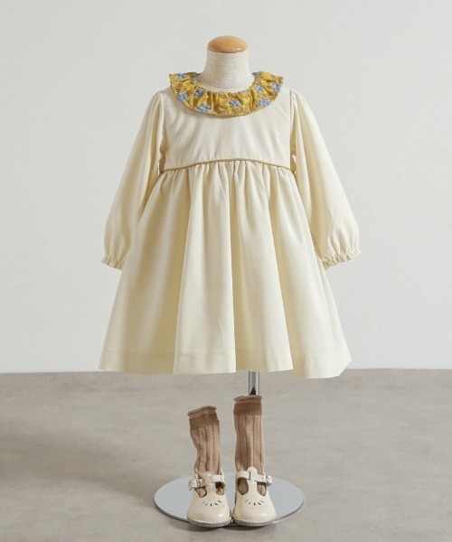 【セール】【Hoppetta】ベリー刺繍襟コーデュロイドレス 80cm・90cm・100cm（その他ベビーウェア）｜Hoppetta（ホッペッタ）