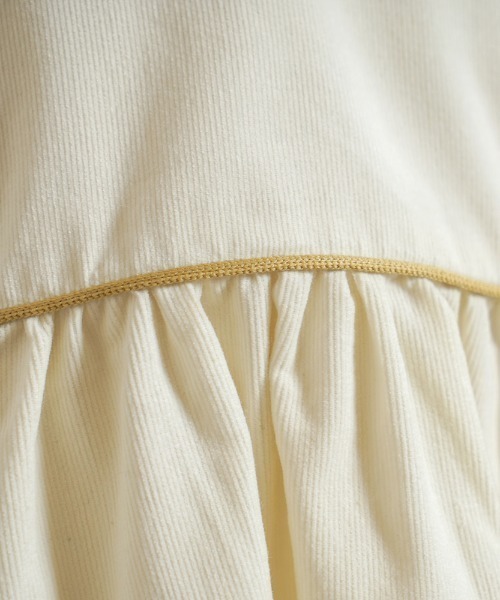 【セール】【Hoppetta】ベリー刺繍襟コーデュロイドレス 80cm・90cm・100cm（その他ベビーウェア）｜Hoppetta（ホッペッタ）