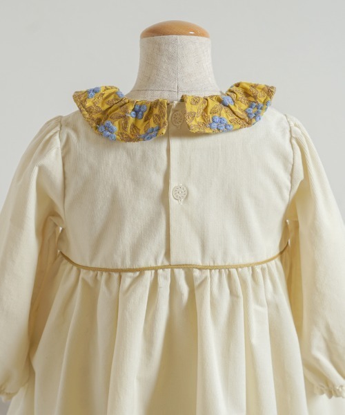 【セール】【Hoppetta】ベリー刺繍襟コーデュロイドレス 80cm・90cm・100cm（その他ベビーウェア）｜Hoppetta（ホッペッタ）