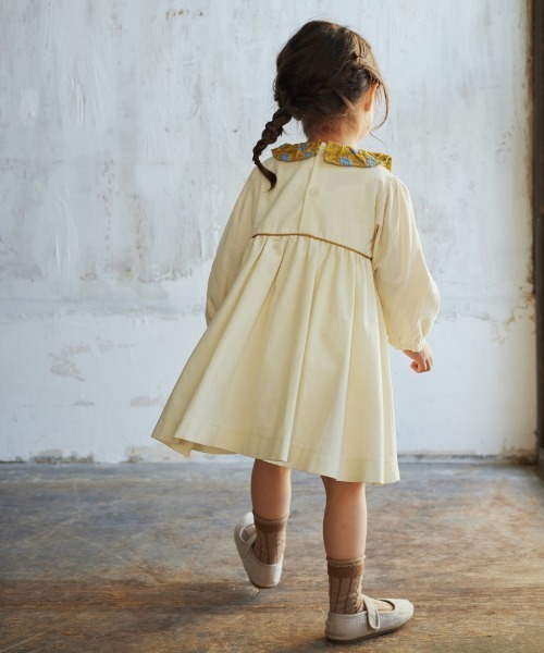 【セール】【Hoppetta】ベリー刺繍襟コーデュロイドレス 80cm・90cm・100cm（その他ベビーウェア）｜Hoppetta（ホッペッタ）