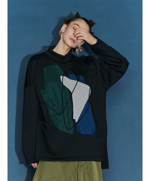 UN3D.（アンスリード）の「ラインアートビッグトップ（Tシャツ/カットソー・レディース・ホワイト/その他1/ブラック・36/38）」の3枚目の写真