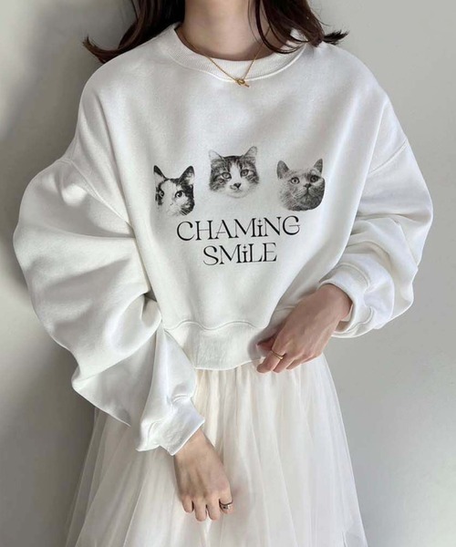 one after another NICE CLAUP（ワンアフターアナザーナイスクラップ）の「アソートショートスウェット（スウェット・レディース・イエロー/グレー/オフホワイト・FREE）」の2枚目の写真