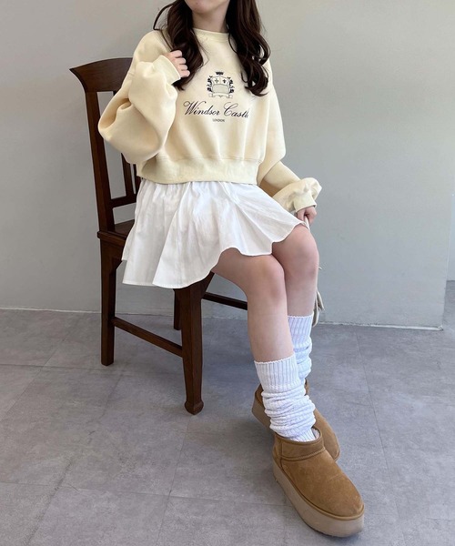 one after another NICE CLAUP（ワンアフターアナザーナイスクラップ）の「アソートショートスウェット（スウェット・レディース・イエロー/グレー/オフホワイト・FREE）」の22枚目の写真