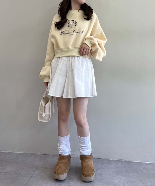 one after another NICE CLAUP（ワンアフターアナザーナイスクラップ）の「アソートショートスウェット（スウェット・レディース・イエロー/グレー/オフホワイト・FREE）」の11枚目の写真