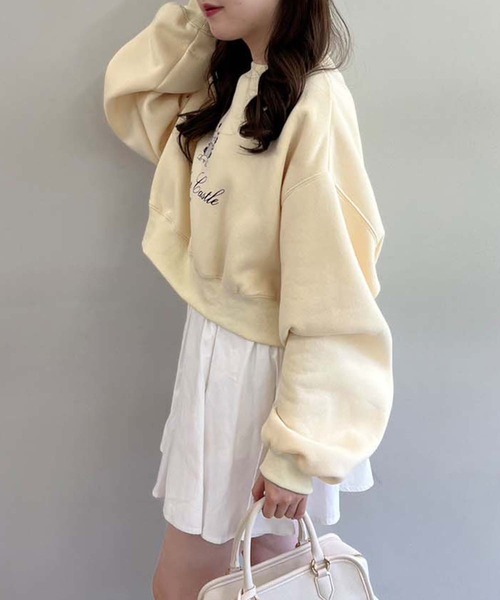 one after another NICE CLAUP（ワンアフターアナザーナイスクラップ）の「アソートショートスウェット（スウェット・レディース・イエロー/グレー/オフホワイト・FREE）」の5枚目の写真