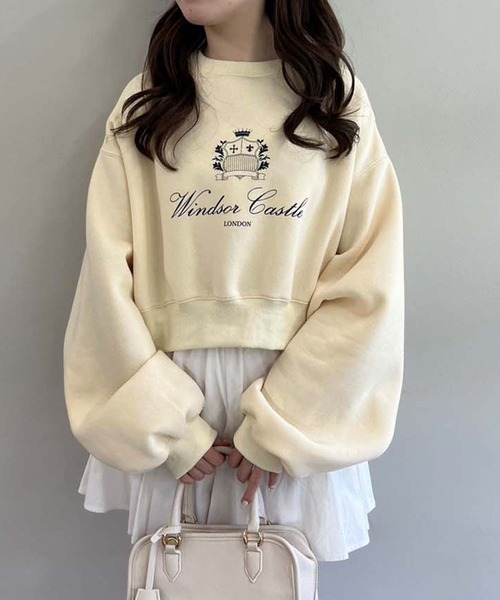 one after another NICE CLAUP（ワンアフターアナザーナイスクラップ）の「アソートショートスウェット（スウェット・レディース・イエロー/グレー/オフホワイト・FREE）」の16枚目の写真