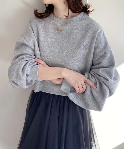 one after another NICE CLAUP（ワンアフターアナザーナイスクラップ）の「アソートショートスウェット（スウェット・レディース・イエロー/グレー/オフホワイト・FREE）」の4枚目の写真