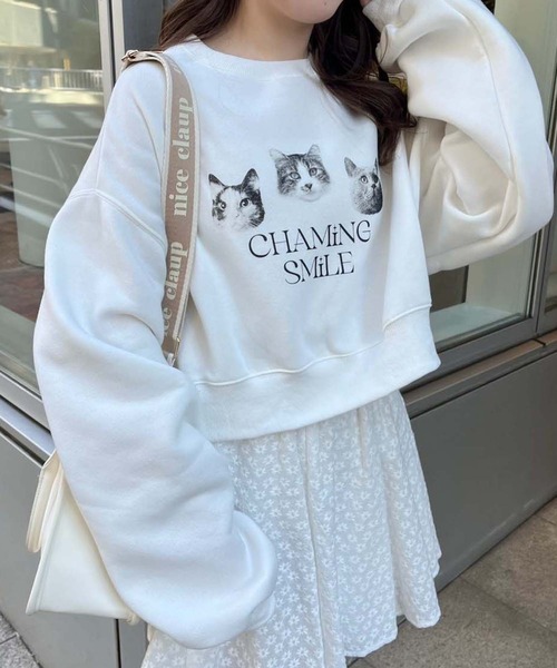 one after another NICE CLAUP（ワンアフターアナザーナイスクラップ）の「アソートショートスウェット（スウェット・レディース・イエロー/グレー/オフホワイト・FREE）」の17枚目の写真