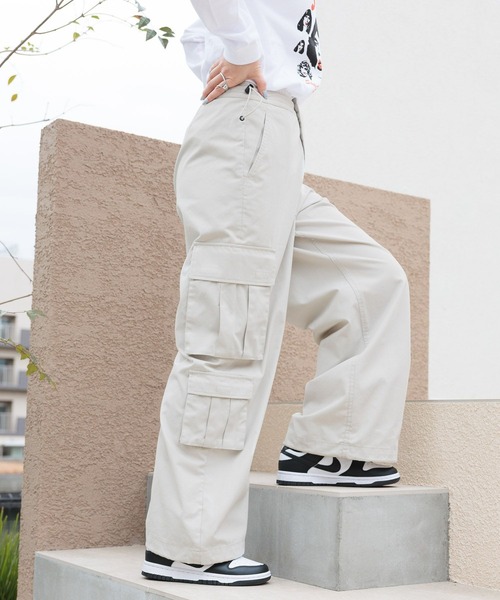 RAGEBLUE（レイジブルー）の「ビッグポケット/ミリタリールーズカーゴパンツ（カーゴパンツ・レディース・ライトグレー/ブラック/ライム・FREE）」の10枚目の写真