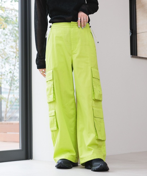 RAGEBLUE（レイジブルー）の「ビッグポケット/ミリタリールーズカーゴパンツ（カーゴパンツ・レディース・ライトグレー/ブラック/ライム・FREE）」の15枚目の写真