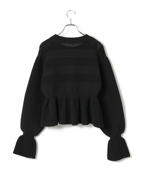 ADAM ET ROPE'(アダムエロペ)の「【サステナブル・WEB限定】ペプラムカーディガン(カーディガン/ボレロ・レディース・ブラック/グレー/オフホワイト・FREE)」の12枚目の写真