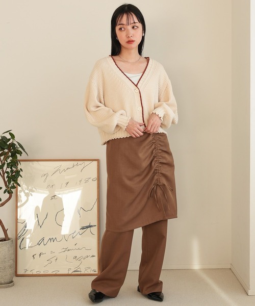 LOWRYS FARM（ローリーズファーム）の「セットスカパン　991947（その他パンツ・レディース・ブラウン/アイボリー/チャコールグレー・FREE）」の14枚目の写真