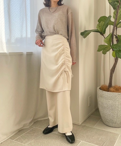 LOWRYS FARM（ローリーズファーム）の「セットスカパン　991947（その他パンツ・レディース・ブラウン/アイボリー/チャコールグレー・FREE）」の15枚目の写真