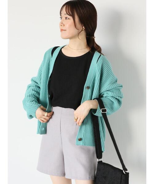 ehka sopo（エヘカソポ）の「カットアウトVネックカーディガン（カーディガン/ボレロ・レディース・キナリ/グレー/ピンク/ミント・F）」の12枚目の写真