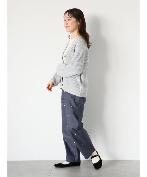 ehka sopo（エヘカソポ）の「カットアウトVネックカーディガン（カーディガン/ボレロ・レディース・キナリ/グレー/ピンク/ミント・F）」の21枚目の写真