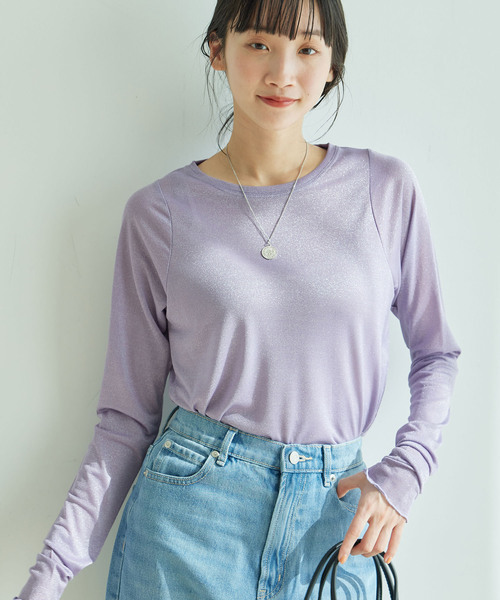 Jayro（ジャイロ）の「クルーネックプルオーバー（Tシャツ/カットソー・レディース・ベージュ/グレー/ブラック/ラベンダー・M）」の4枚目の写真