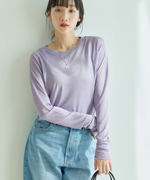 Jayro（ジャイロ）の「クルーネックプルオーバー（Tシャツ/カットソー・レディース・ベージュ/グレー/ブラック/ラベンダー・M）」の5枚目の写真