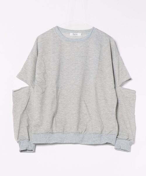 Mayree（メイリー）の「【Mayree】アームオープン トップス スウェット（Tシャツ/カットソー・レディース・ブラック/グレー/パープル・MEDIUM/LARGE/X-LARGE）」の6枚目の写真