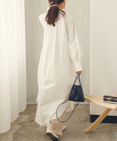 Noia（ノイア）の「リバーレースピンタックシャツワンピース（シャツ