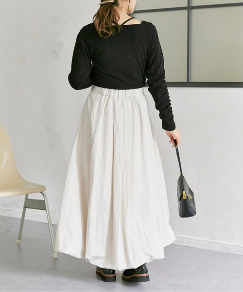 Thevon（ゼボン）の「ランダムリブホルターネックプルオーバー（Tシャツ/カットソー・レディース・オフホワイト/ブラック/モカ/イエロー・FREE）」の21枚目の写真