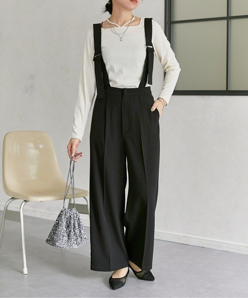 Thevon（ゼボン）の「ランダムリブホルターネックプルオーバー（Tシャツ/カットソー・レディース・オフホワイト/ブラック/モカ/イエロー・FREE）」の8枚目の写真