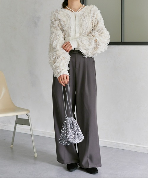 Thevon（ゼボン）の「ランダムリブホルターネックプルオーバー（Tシャツ/カットソー・レディース・オフホワイト/ブラック/モカ/イエロー・FREE）」の14枚目の写真