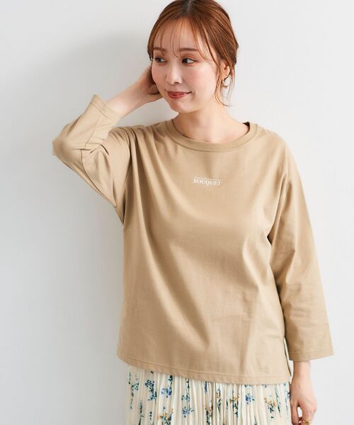 le.coeur blanc（ルクールブラン）の「BOUQUETロゴ7分袖T（Tシャツ/カットソー・レディース・ベージュ/オフホワイト・38）」の4枚目の写真