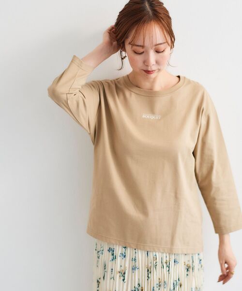 le.coeur blanc（ルクールブラン）の「BOUQUETロゴ7分袖T（Tシャツ/カットソー・レディース・ベージュ/オフホワイト・38）」の7枚目の写真