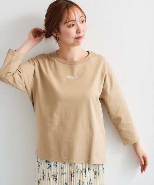 le.coeur blanc（ルクールブラン）の「BOUQUETロゴ7分袖T（Tシャツ/カットソー・レディース・ベージュ/オフホワイト・38）」の11枚目の写真