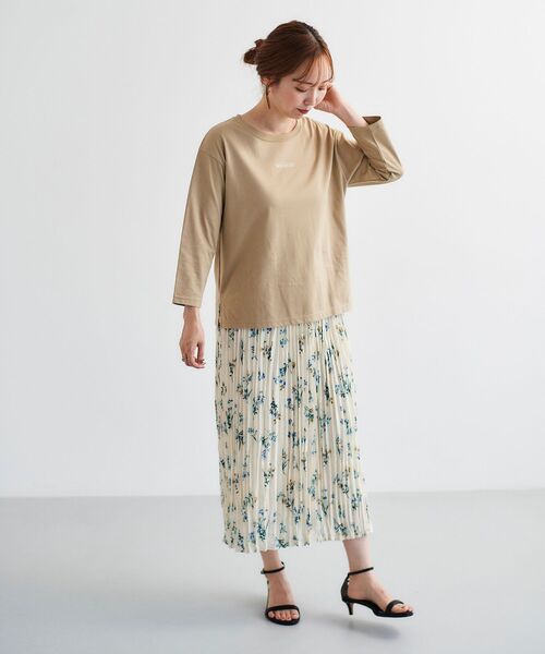 le.coeur blanc（ルクールブラン）の「BOUQUETロゴ7分袖T（Tシャツ/カットソー・レディース・ベージュ/オフホワイト・38）」の13枚目の写真