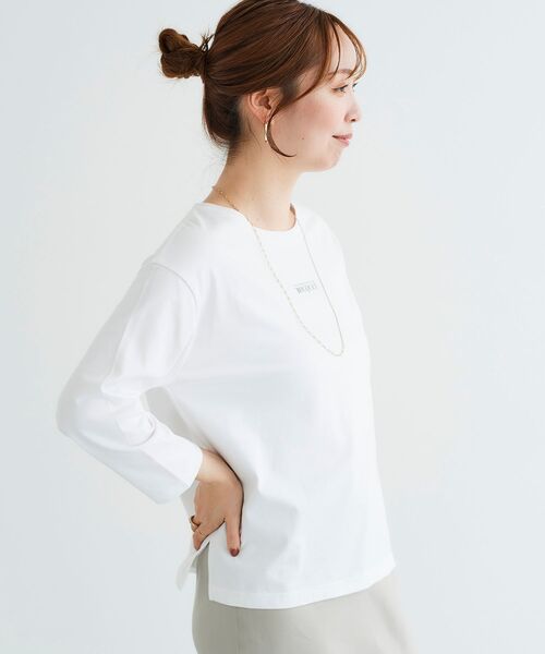 le.coeur blanc（ルクールブラン）の「BOUQUETロゴ7分袖T（Tシャツ/カットソー・レディース・ベージュ/オフホワイト・38）」の20枚目の写真