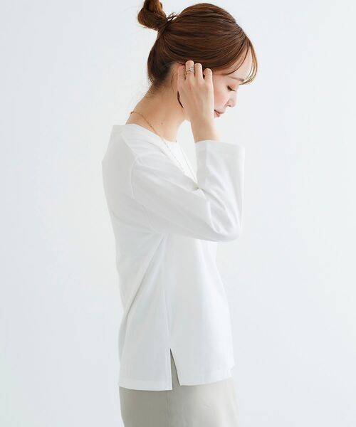 le.coeur blanc（ルクールブラン）の「BOUQUETロゴ7分袖T（Tシャツ/カットソー・レディース・ベージュ/オフホワイト・38）」の22枚目の写真