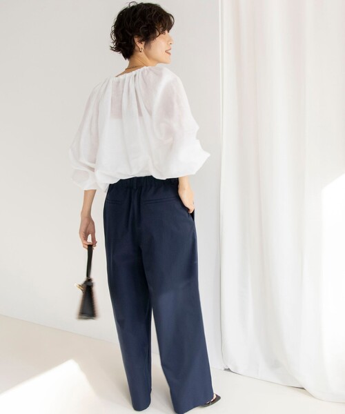 NOLLEY’S（ノーリーズ）の「WASH LINEN ギャザーブラウス（シャツ/ブラウス・レディース・ホワイト/ベビーピンク/ベージュ/ブラック/ピンク・FREE）」の21枚目の写真