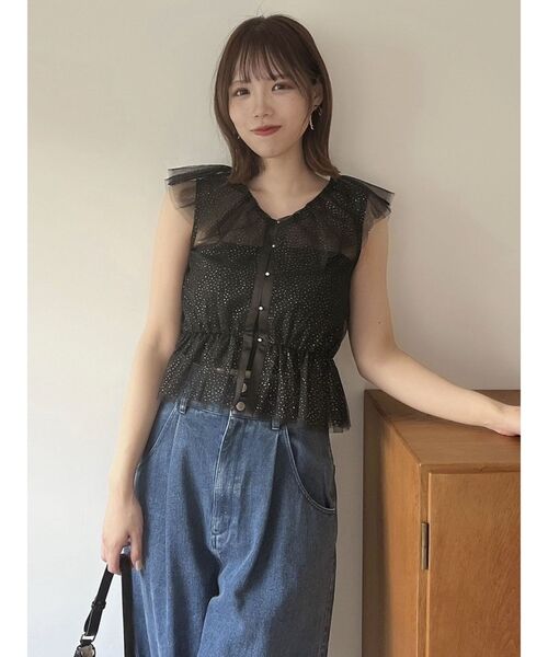 dazzlin（ダズリン）の「スパンコールシアーフリルビスチェ