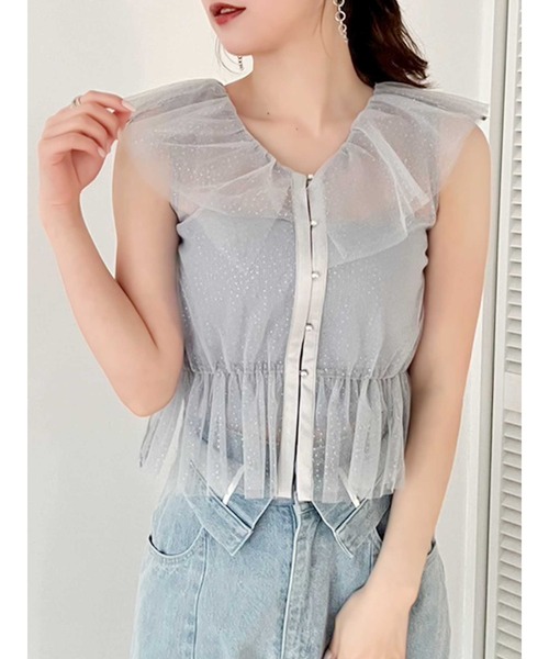 dazzlin（ダズリン）の「スパンコールシアーフリルビスチェ