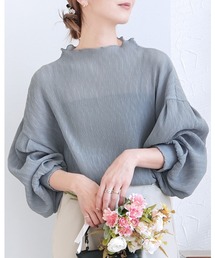 reca | ハイネックランダムプリーツボリュームスリーブブラウス(シャツ/ブラウス)