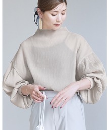 reca | ハイネックランダムプリーツボリュームスリーブブラウス(シャツ/ブラウス)