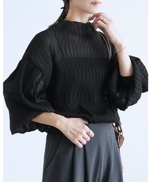 reca | ハイネックランダムプリーツボリュームスリーブブラウス(シャツ/ブラウス)