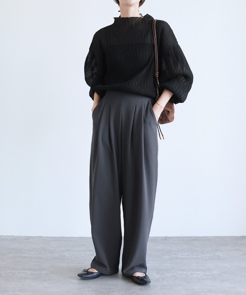 reca（レカ）の「ハイネックランダムプリーツボリュームスリーブブラウス（シャツ/ブラウス・レディース・アイボリー/ブラック/ミント/オリーブ/ブラウン系その他/ピンク系その他/ブルー・M）」の20枚目の写真