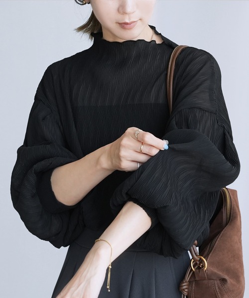reca（レカ）の「ハイネックランダムプリーツボリュームスリーブブラウス（シャツ/ブラウス・レディース・アイボリー/ブラック/ミント/オリーブ/ブラウン系その他/ピンク系その他/ブルー・M）」の17枚目の写真