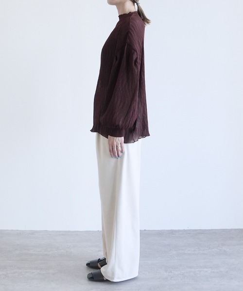 reca（レカ）の「ハイネックランダムプリーツボリュームスリーブブラウス（シャツ/ブラウス・レディース・アイボリー/ブラック/ミント/オリーブ/ブラウン系その他/ピンク系その他/ブルー・M）」の22枚目の写真