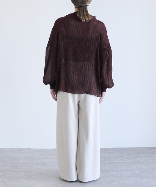 reca（レカ）の「ハイネックランダムプリーツボリュームスリーブブラウス（シャツ/ブラウス・レディース・アイボリー/ブラック/ミント/オリーブ/ブラウン系その他/ピンク系その他/ブルー・M）」の18枚目の写真