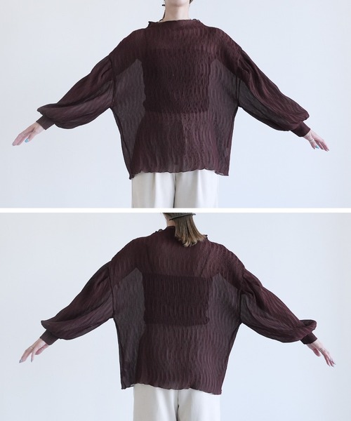 reca（レカ）の「ハイネックランダムプリーツボリュームスリーブブラウス（シャツ/ブラウス・レディース・アイボリー/ブラック/ミント/オリーブ/ブラウン系その他/ピンク系その他/ブルー・M）」の19枚目の写真