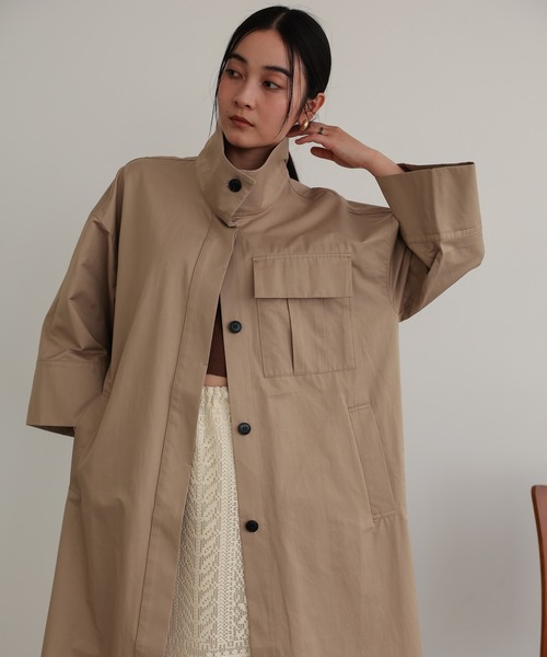 TENTO（テント）の「ハーフスリーブ スタンドカラーコート（トレンチ