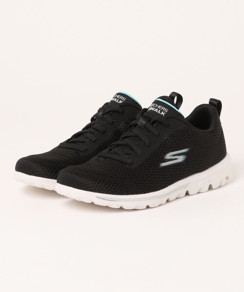 SKECHERS（スケッチャーズ）の「【SKECHERS】スケッチャーズ GO WALK TRAVEL - FUN JOURNEY（ゴーウォーク　トラベル - ファン　ジャーニー）124985　バンジーレーススニーカー（スニーカー・レディース・ネイビー系/ブラック×ブルー/ベージュ系その他・23.5cm/24.5cm/23.0cm/24.0cm/25.0cm/22.5cm）」の2枚目の写真