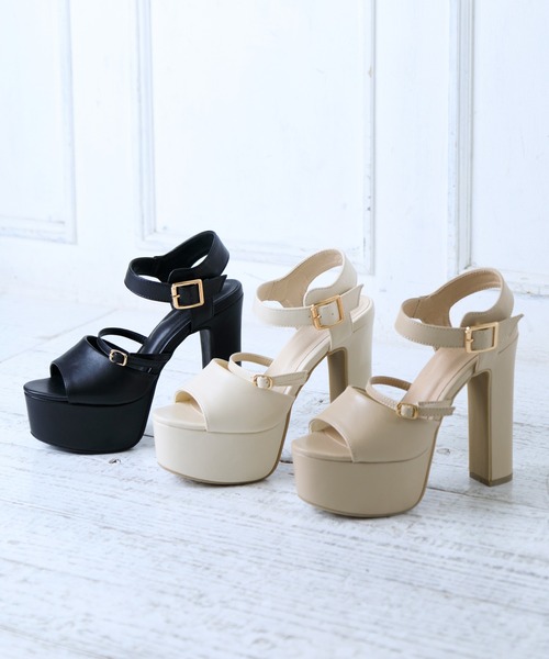 attagirl（アタガール）の「ハイヒールストラップサンダル（サンダル・レディース・ブラック/アイボリー/ベージュ・M/S/LL/L）」の4枚目の写真