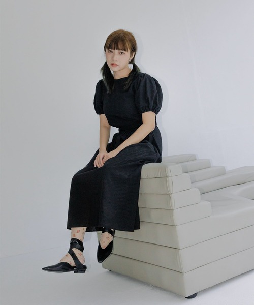 mimi toujours(ミミトゥジュール)の「シアー ギンガム パフスリーブトップス mimi toujours×nono(シャツ/ブラウス・レディース・ブラック/ホワイト・M)」の8枚目の写真